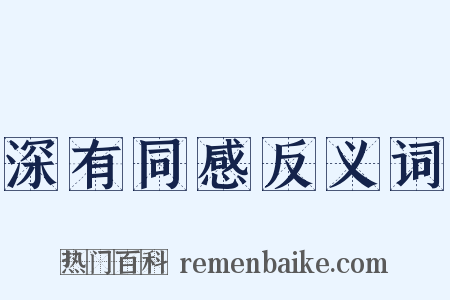 深有同感反义词是什么意思的图片